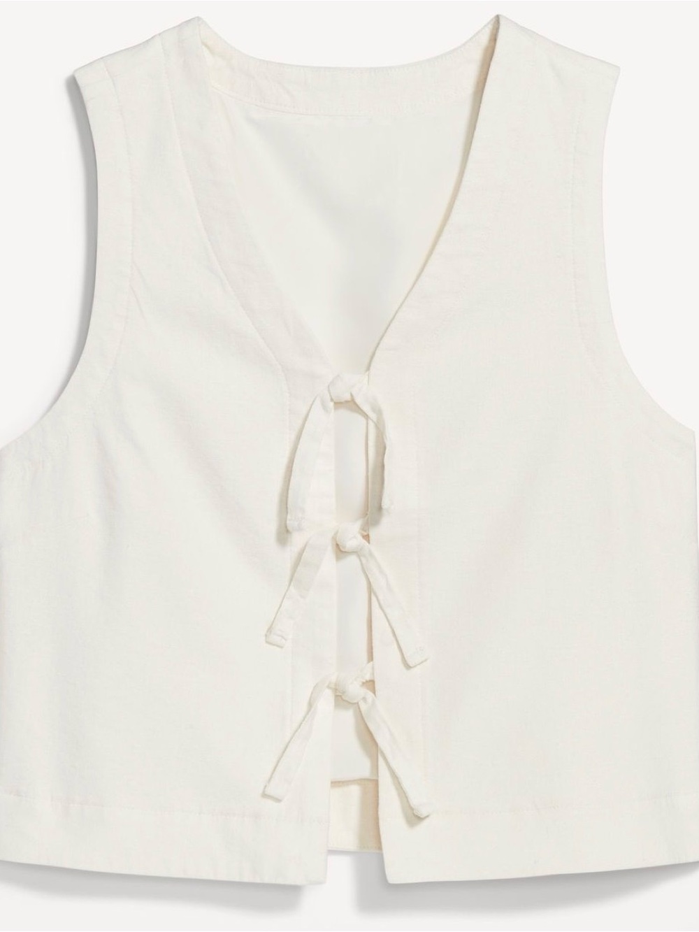 Old Navy Cream Tie-Front Sleeveless Tank